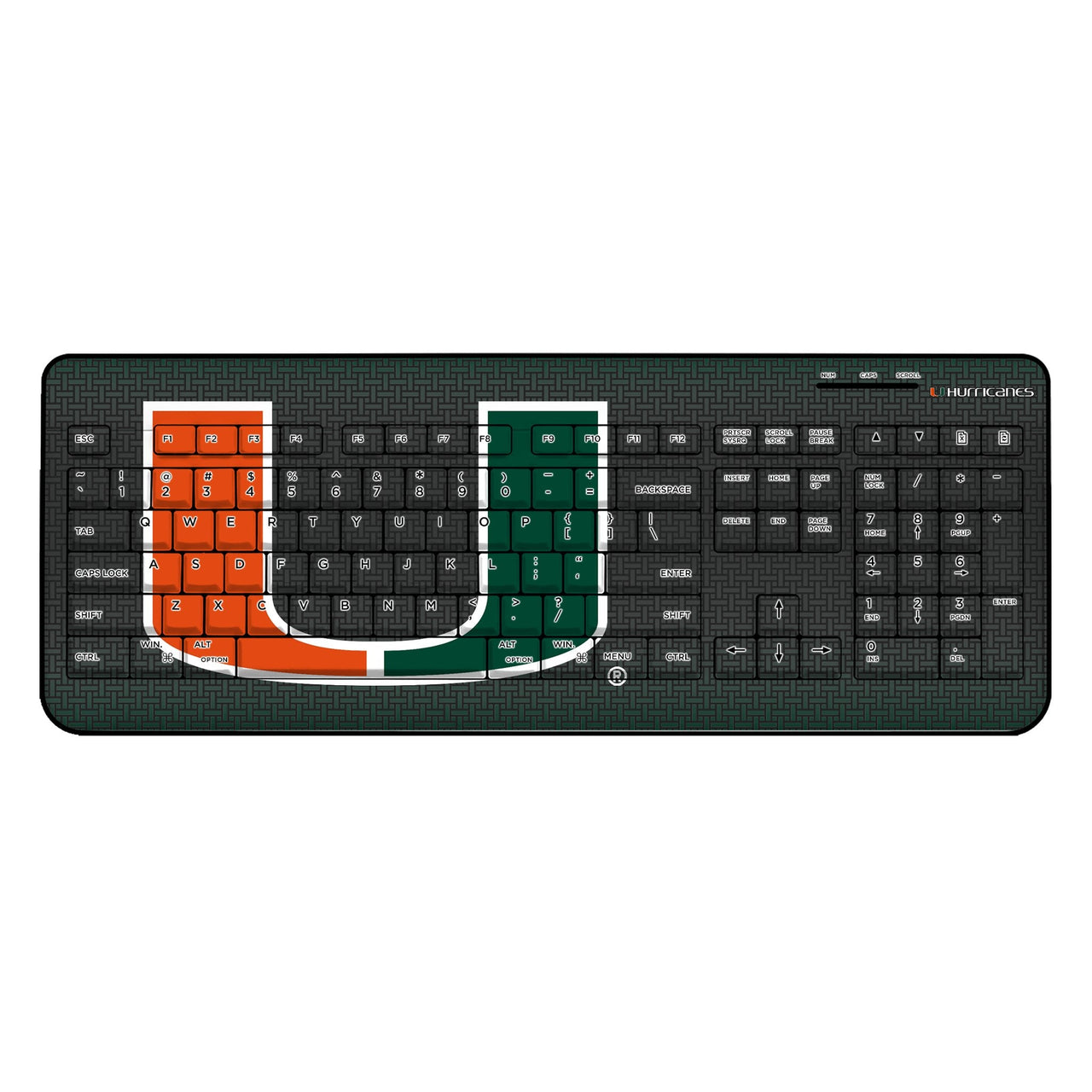 Miami Hurricanes Linen Wireless USB Keyboard-0