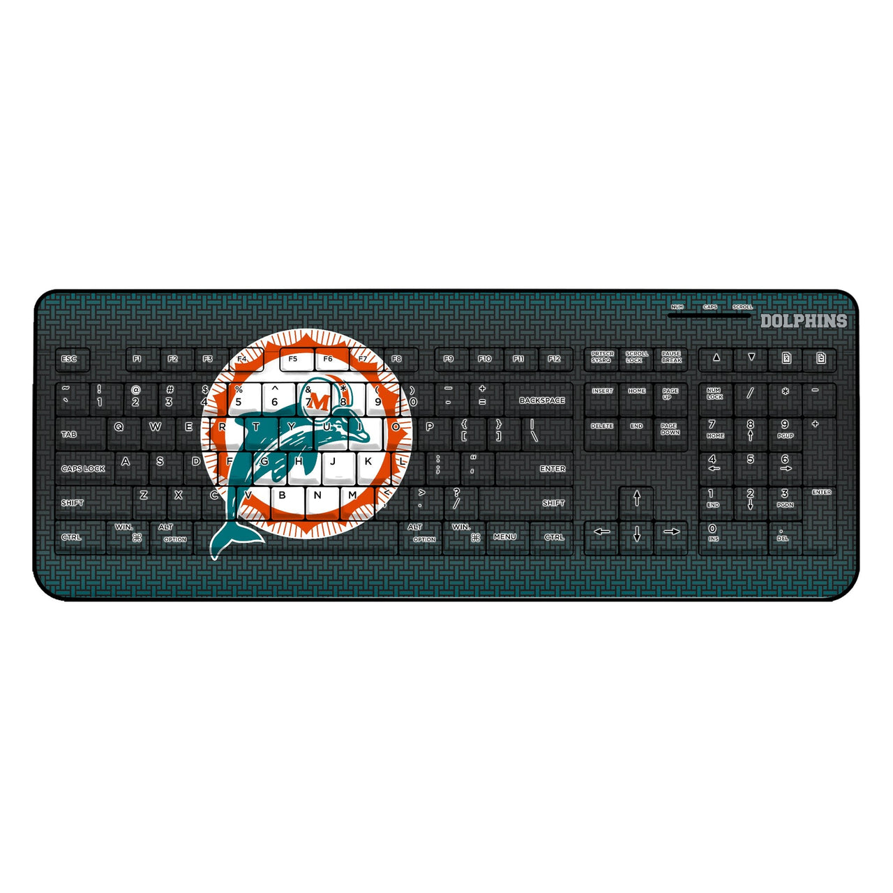 Miami Dolphins 1966-1973 Historic Collection Linen Wireless USB Keyboard-0