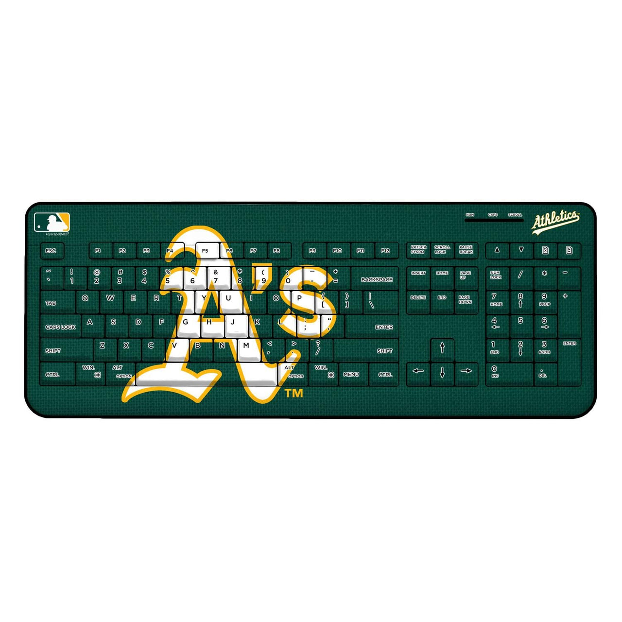 Oakland Athletics Solid Wireless USB Keyboard-0