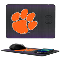 Thumbnail for Clemson Tigers Linen 15-Watt Wireless Charger and Mouse Pad-0