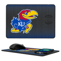 Thumbnail for Kansas Jayhawks Linen 15-Watt Wireless Charger and Mouse Pad-0