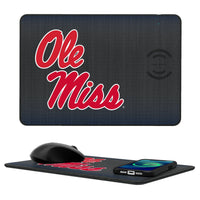 Thumbnail for Mississippi Ole Miss Rebels Linen 15-Watt Wireless Charger and Mouse Pad-0