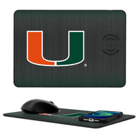 Thumbnail for Miami Hurricanes Linen 15-Watt Wireless Charger and Mouse Pad-0