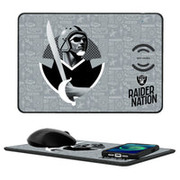 Thumbnail for Las Vegas Raiders 2024 Illustrated Limited Edition 15-Watt Wireless Charger and Mouse Pad-0