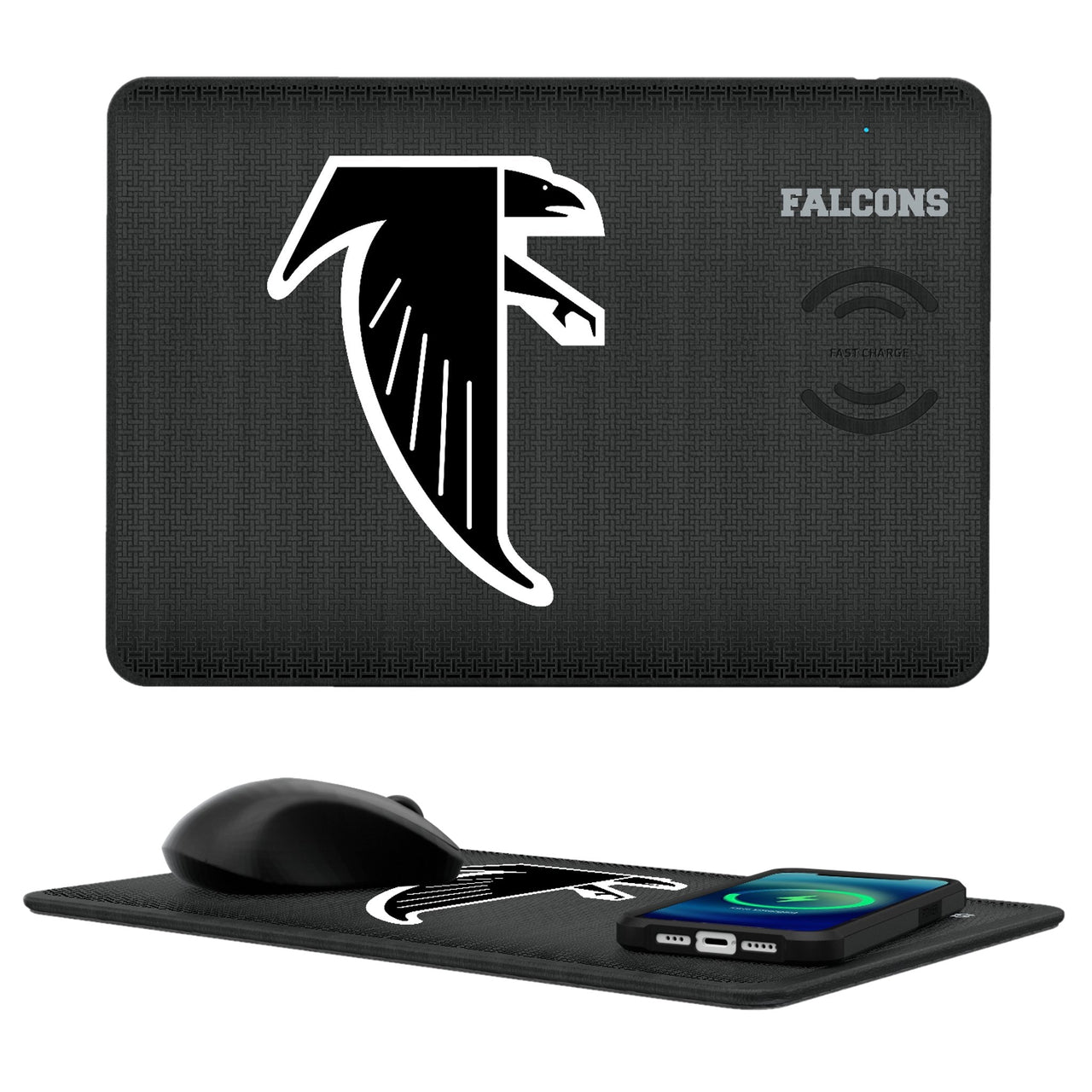 Atlanta Falcons Classic  Linen 15-Watt Wireless Charger and Mouse Pad-0