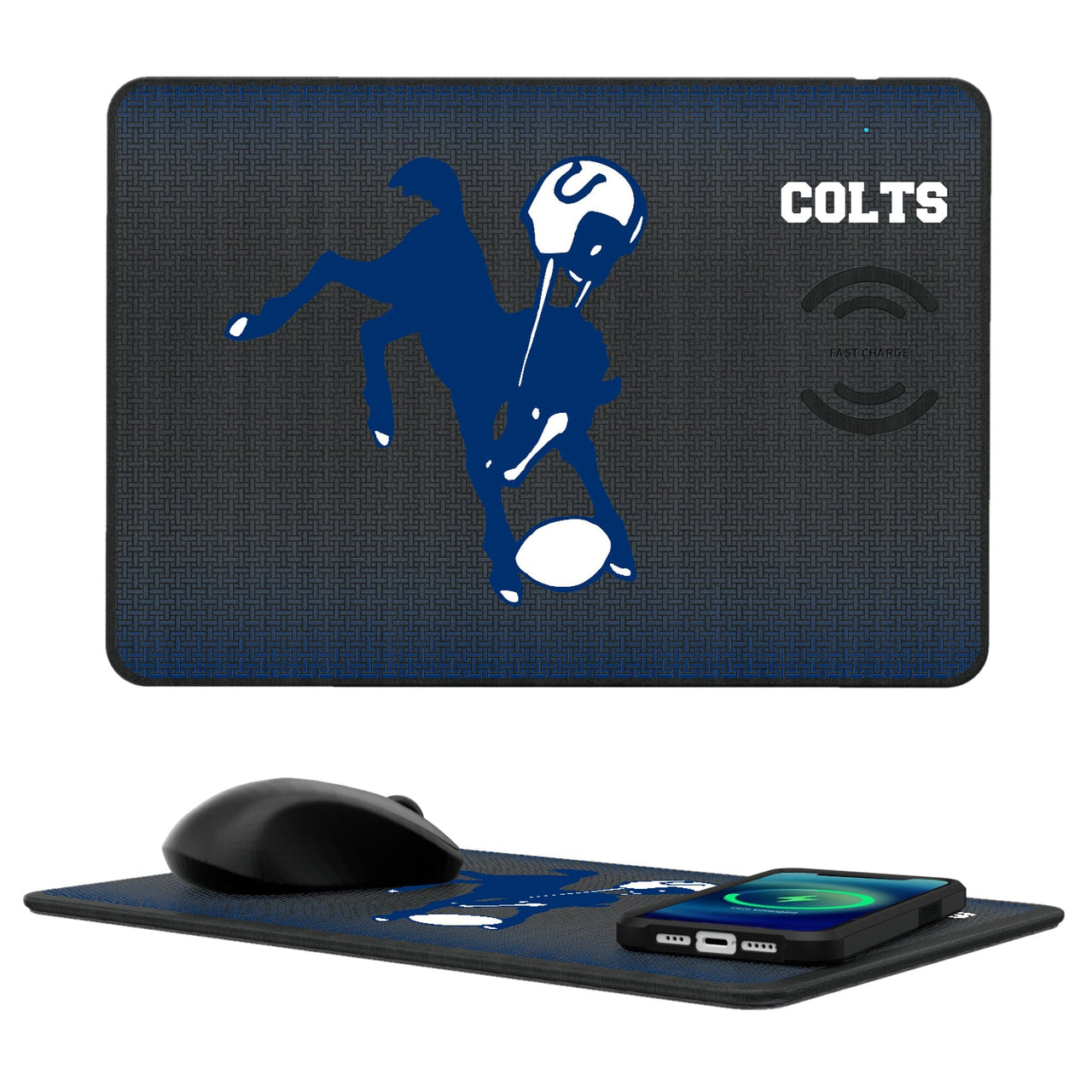 Baltimore Colts 1946 Historic Collection Linen 15-Watt Wireless Charger and Mouse Pad-0