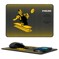 Thumbnail for Pittsburgh Steelers 1961 Historic Collection Linen 15-Watt Wireless Charger and Mouse Pad-0