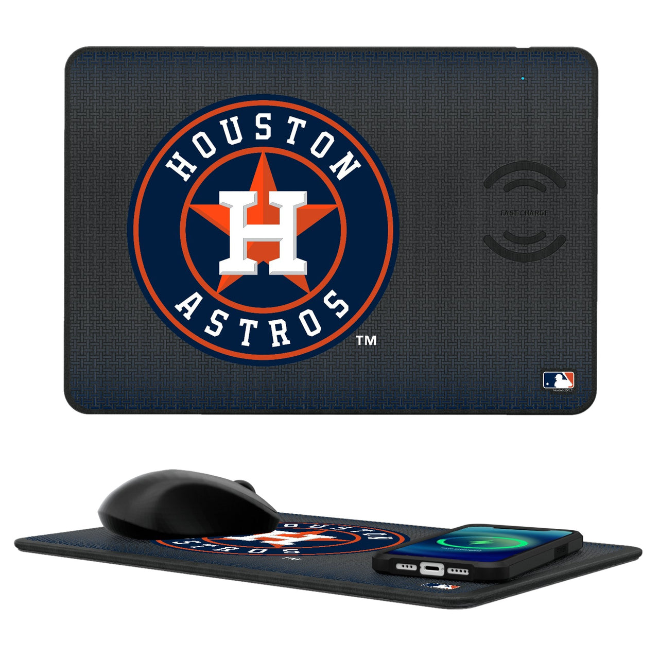 Houston Astros Linen 15-Watt Wireless Charger and Mouse Pad-0