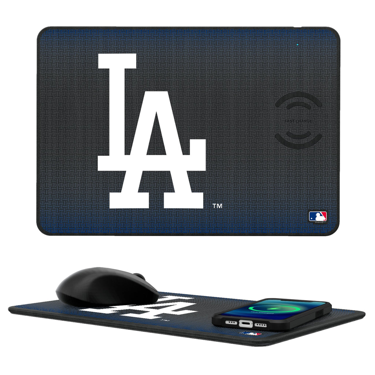 LA Dodgers Linen 15-Watt Wireless Charger and Mouse Pad-0