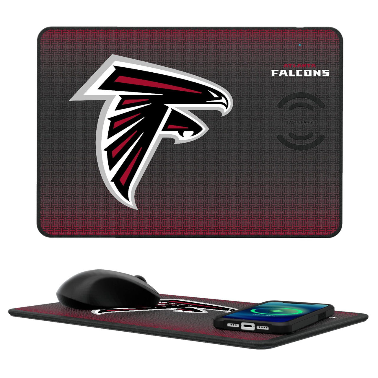 Atlanta Falcons Linen 15-Watt Wireless Charger and Mouse Pad-0