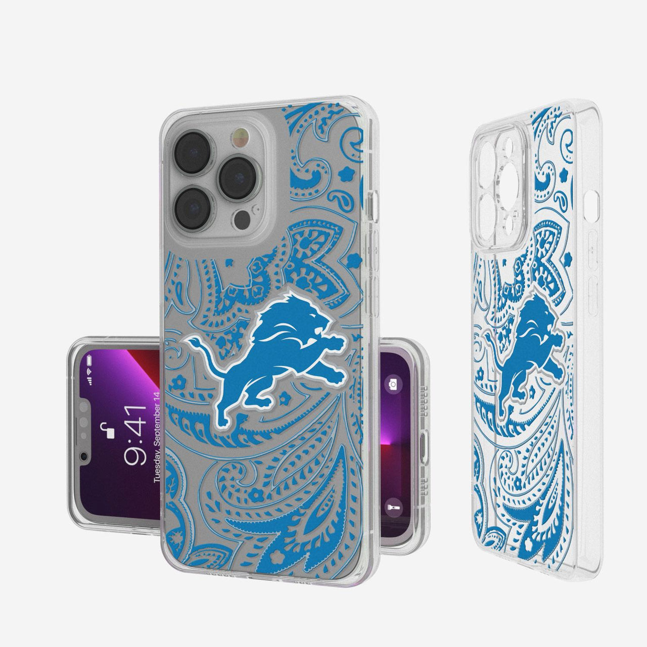 Detroit Lions Paisley Clear Case-0