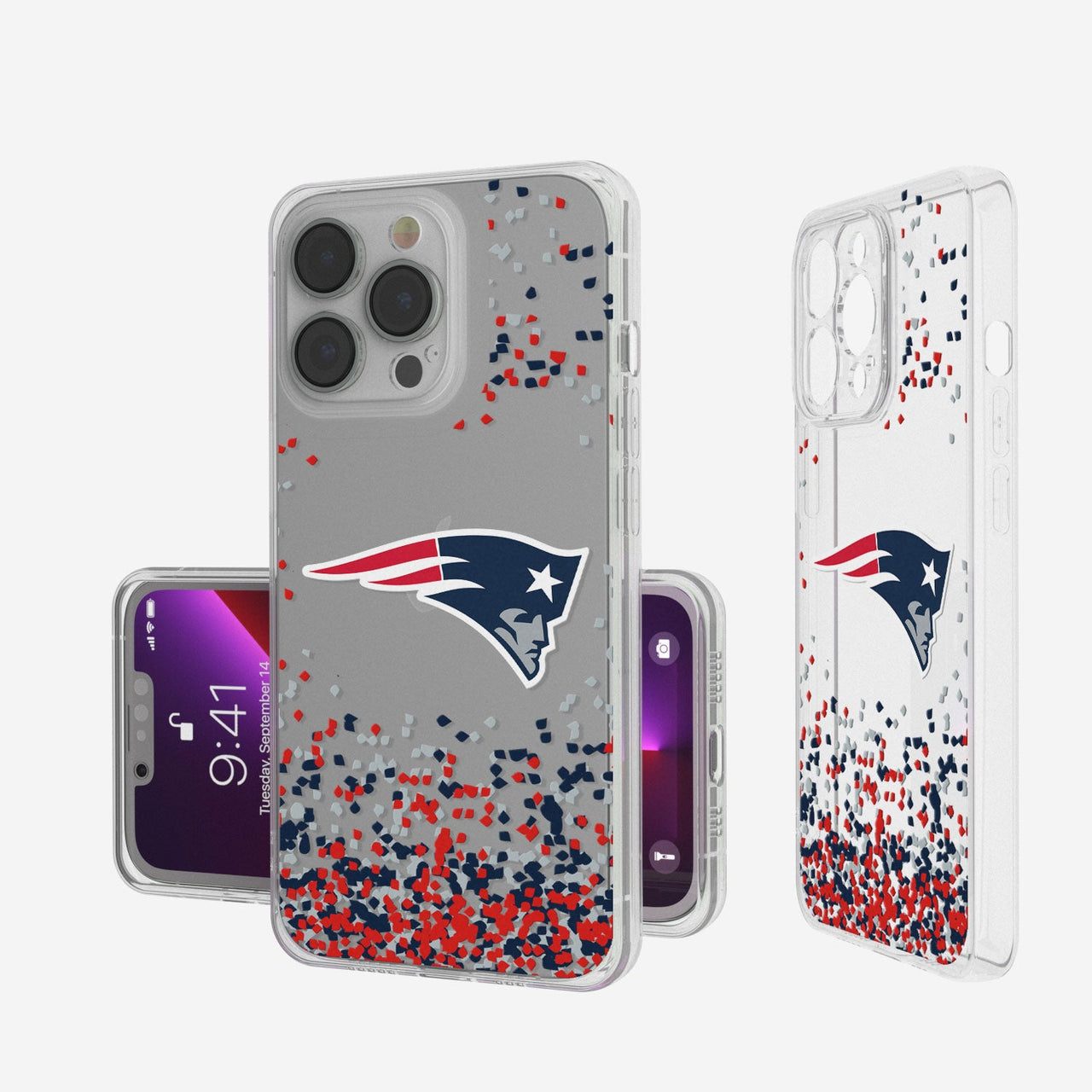 New England Patriots Confetti Clear Case-0