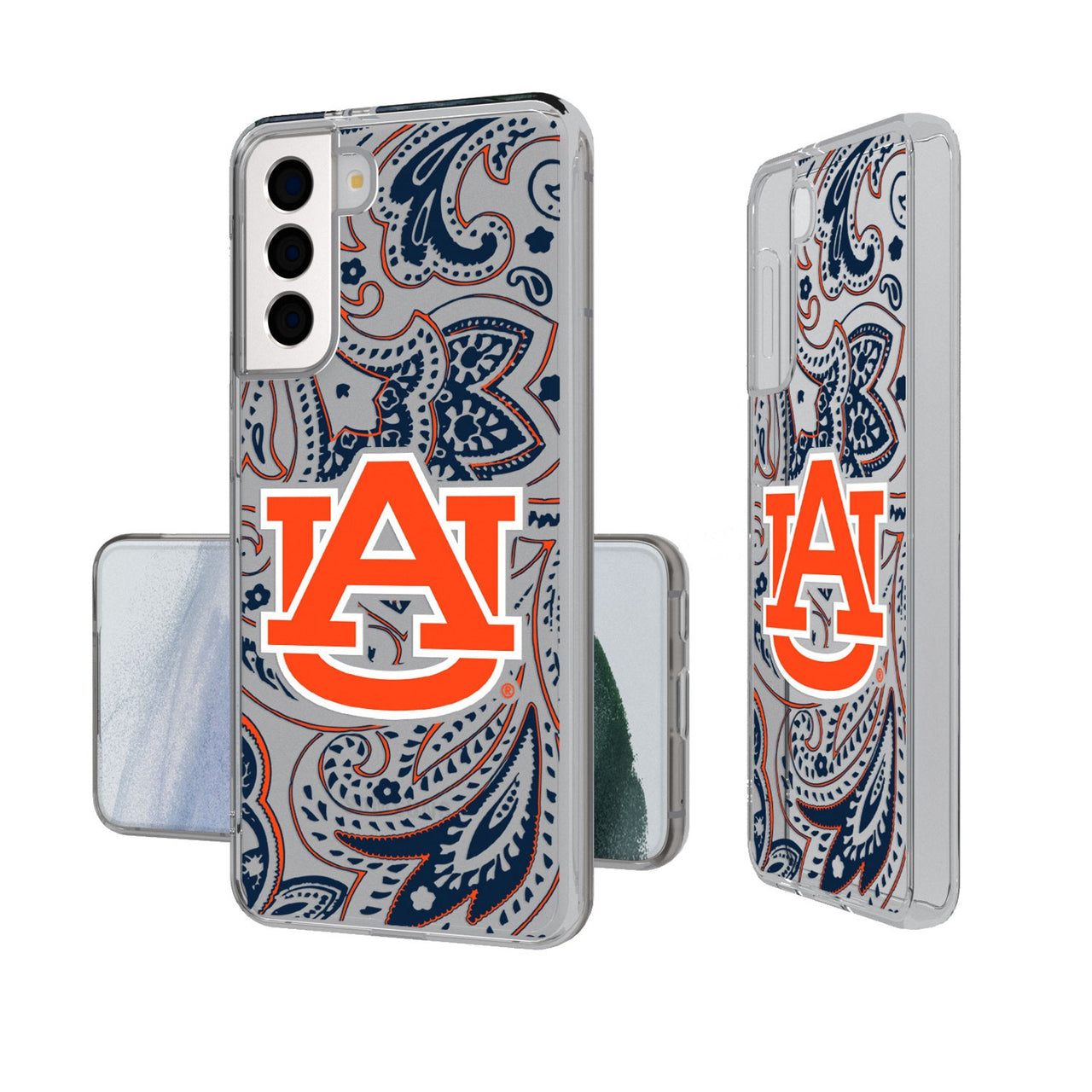 University of Auburn Tigers Paisley Clear Phone Case-0