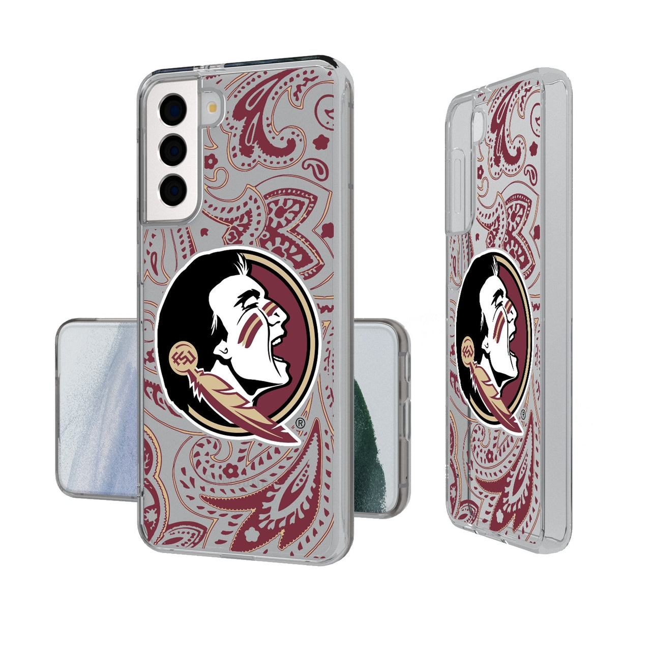 Florida State University Seminoles Paisley Clear Phone Case-0