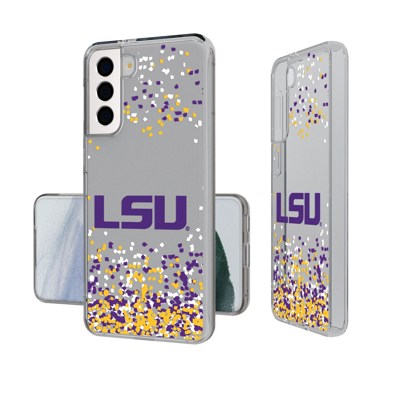 Louisiana State University Tigers Confetti Clear Phone Case-0