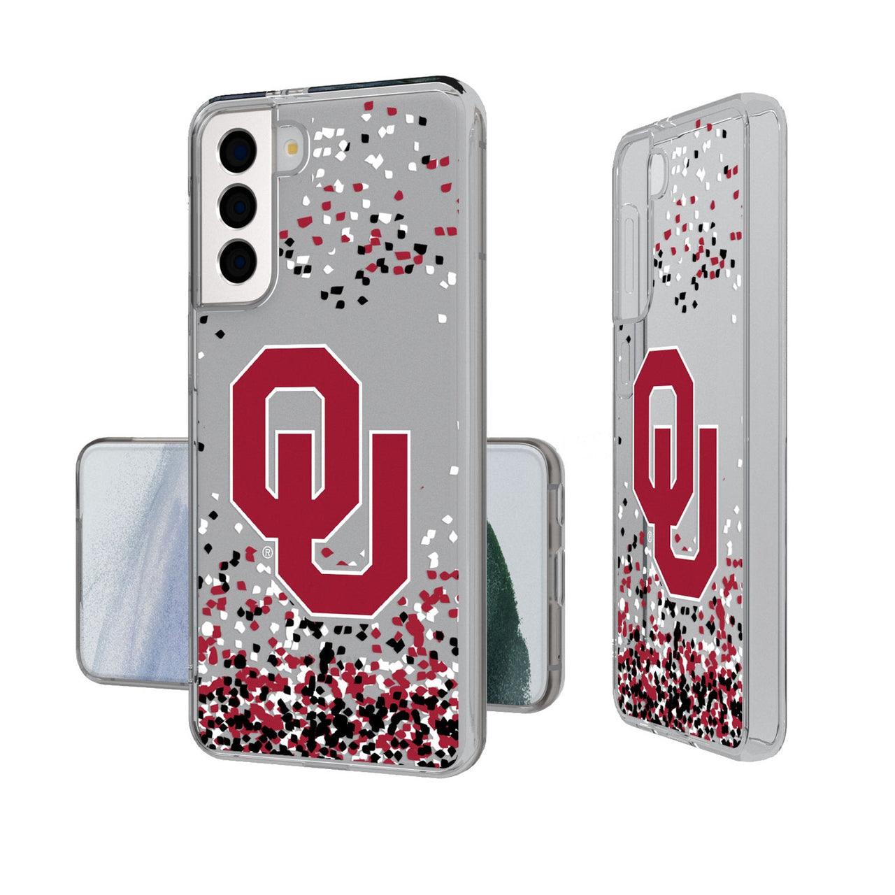 University of Oklahoma Sooners Confetti Clear Phone Case-0