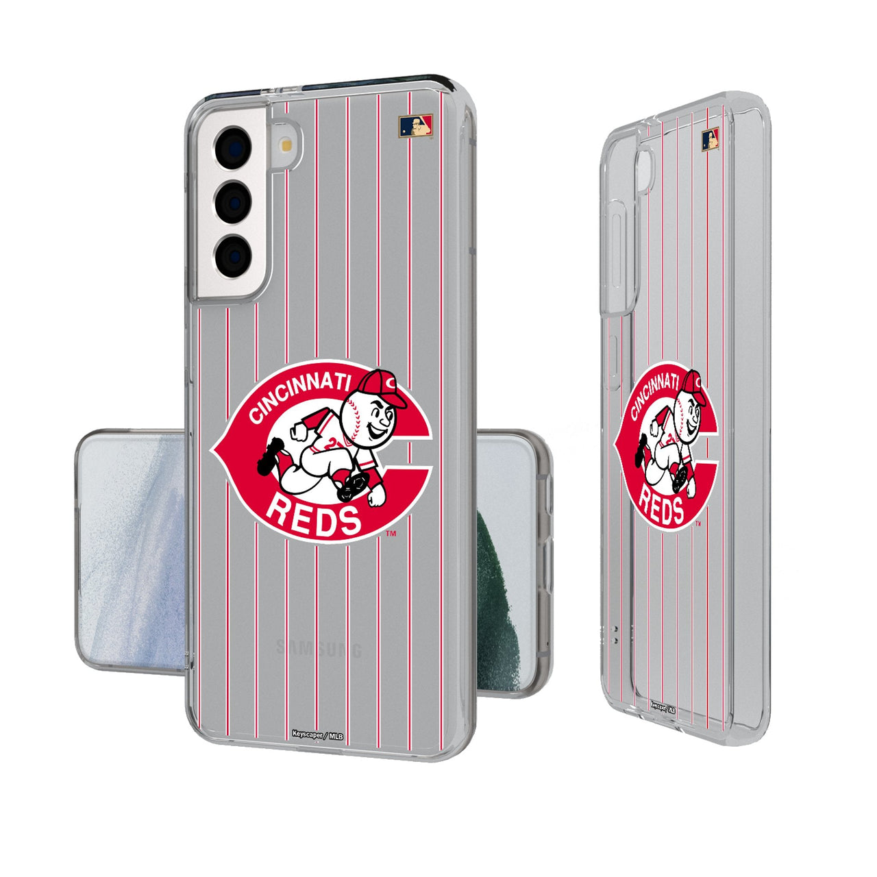 Cincinnati Reds 1974-1992 - Cooperstown Collection Pinstripe Clear Phone Case-0