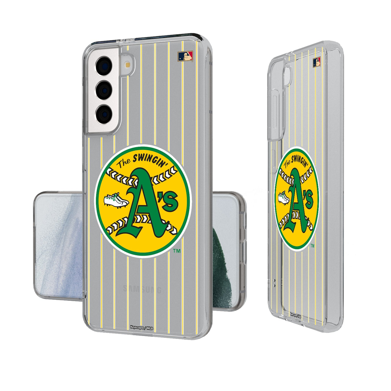 Oakland As 1971-1981 - Cooperstown Collection Pinstripe Clear Phone Case-0