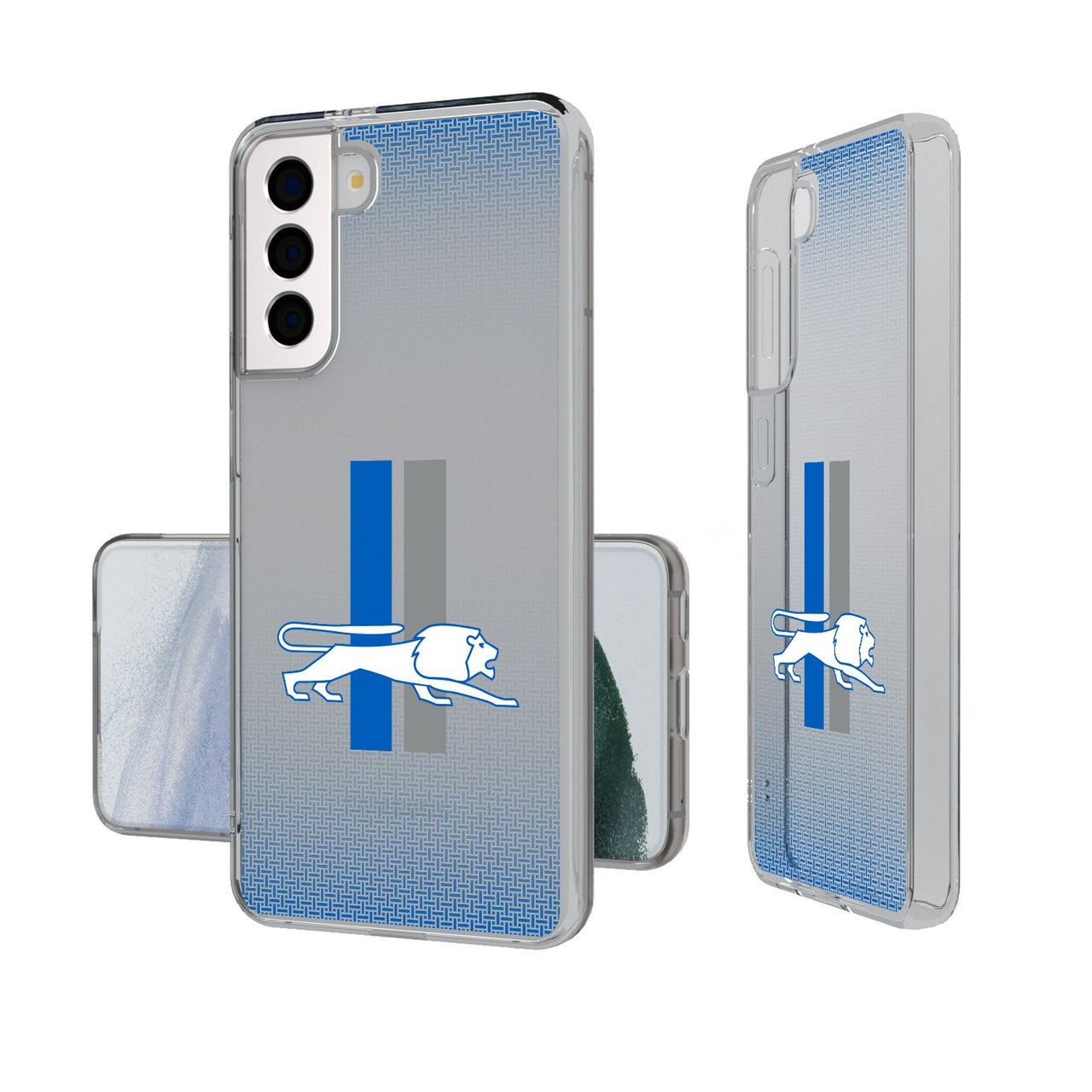 Detroit Lions Retro Linen Clear Phone Case-0