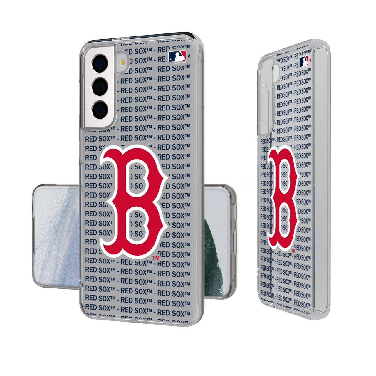 Boston Red Sox Text Backdrop Clear Phone Case-0