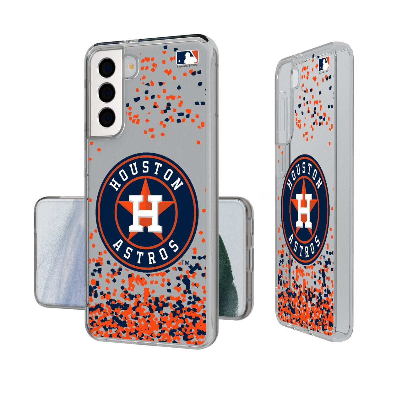 Houston Astros Confetti Clear Phone Case-0