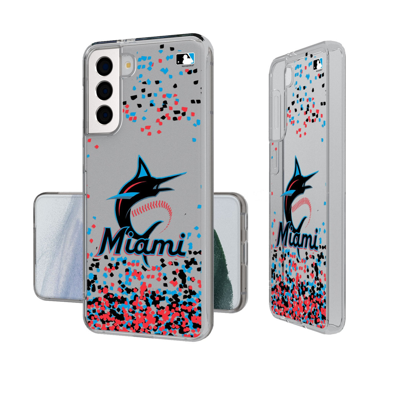 Miami Marlins Confetti Clear Phone Case-0