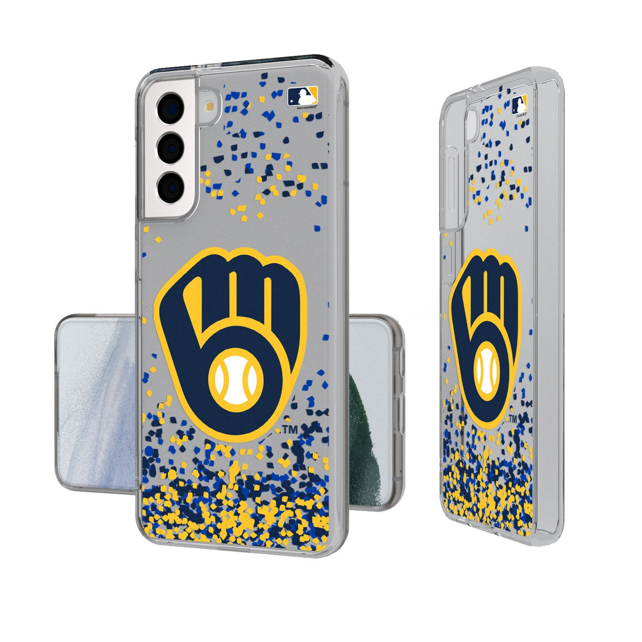 Milwaukee Brewers Confetti Clear Phone Case-0