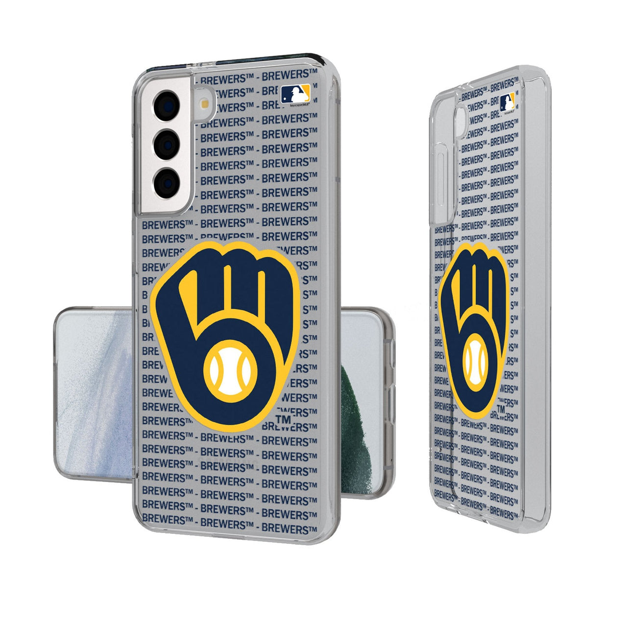 Milwaukee Brewers Text Backdrop Clear Phone Case-0