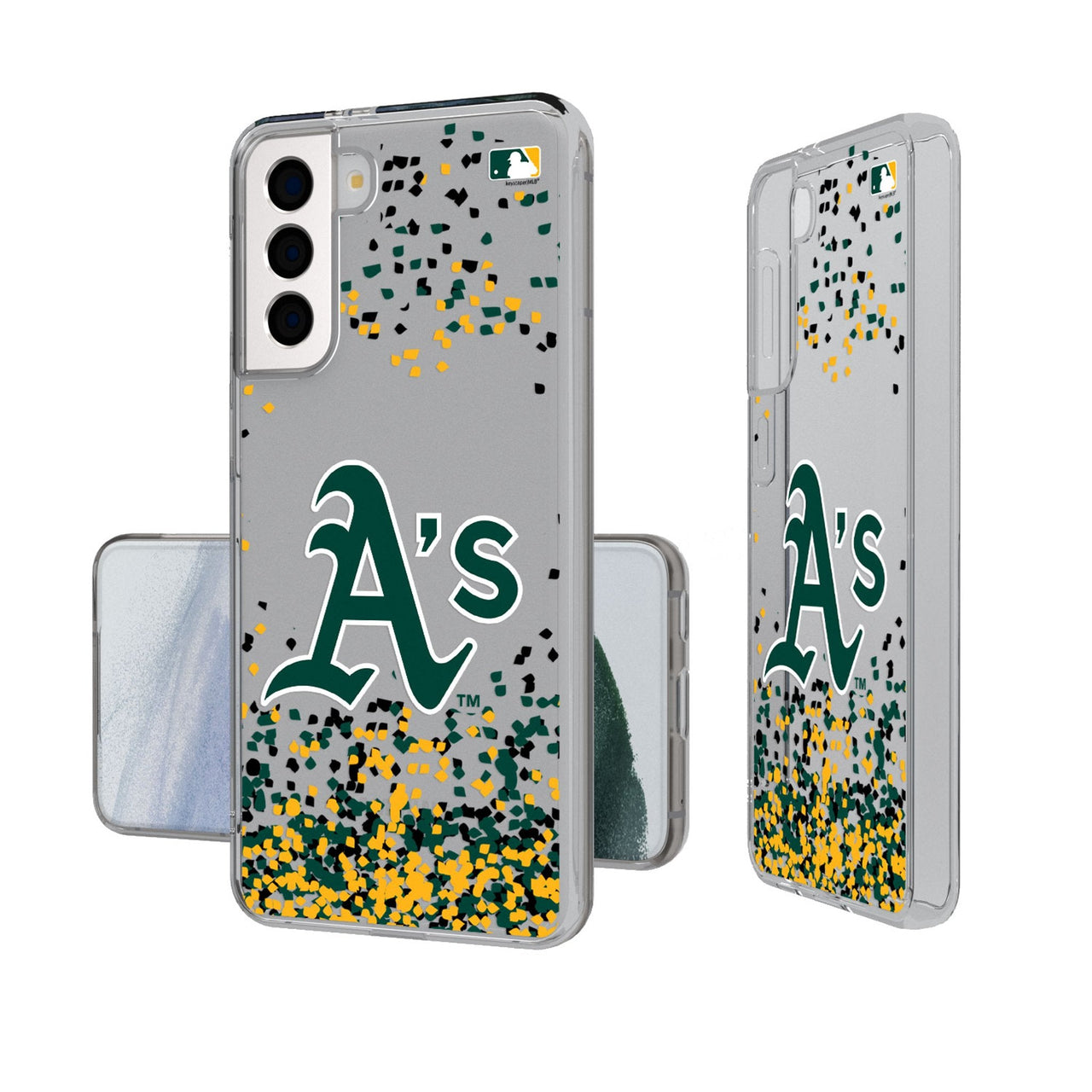 Oakland Athletics Confetti Clear Phone Case-0