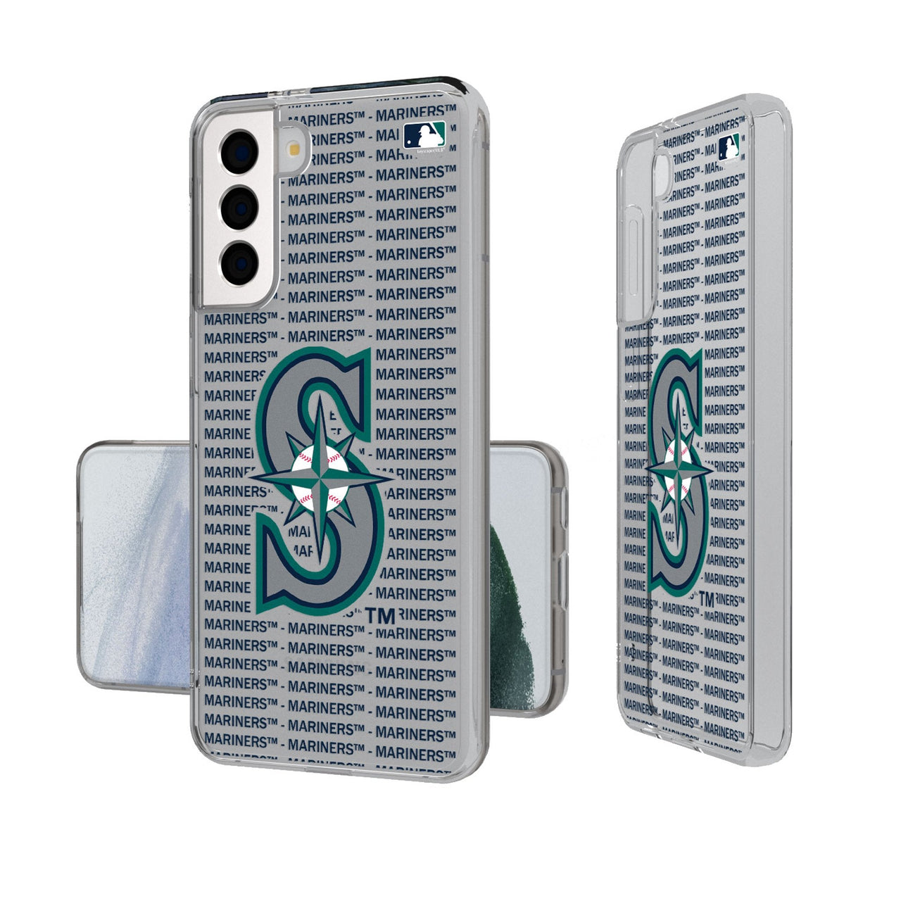 Seattle Mariners Text Backdrop Clear Phone Case-0