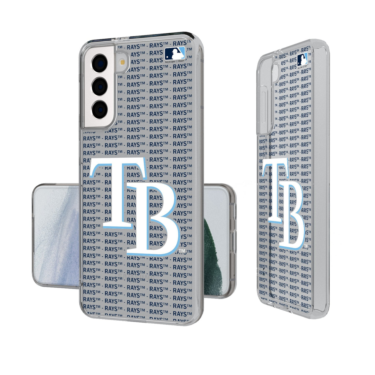 Tampa Bay Rays Text Backdrop Clear Phone Case-0