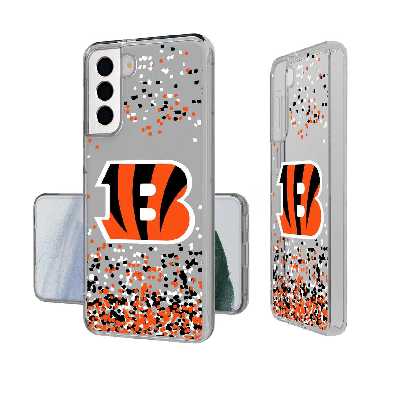 Cincinnati Bengals Confetti Clear Phone Case-0