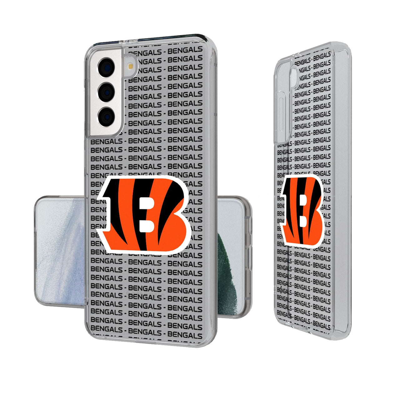 Cincinnati Bengals Text Backdrop Clear Phone Case-0