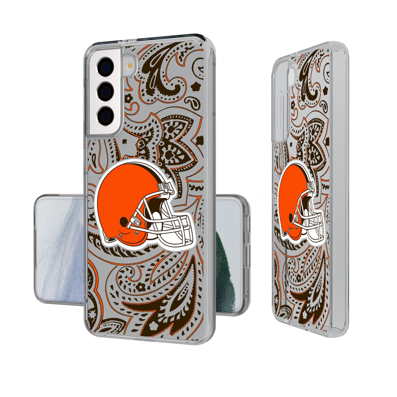 Cleveland Browns Paisley Clear Phone Case-0