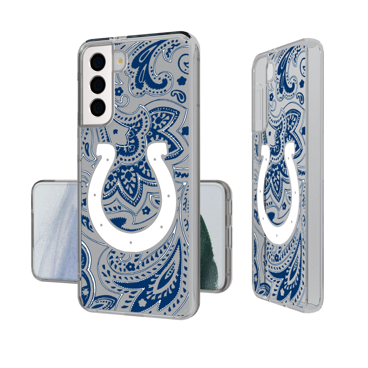 Indianapolis Colts Paisley Clear Phone Case-0