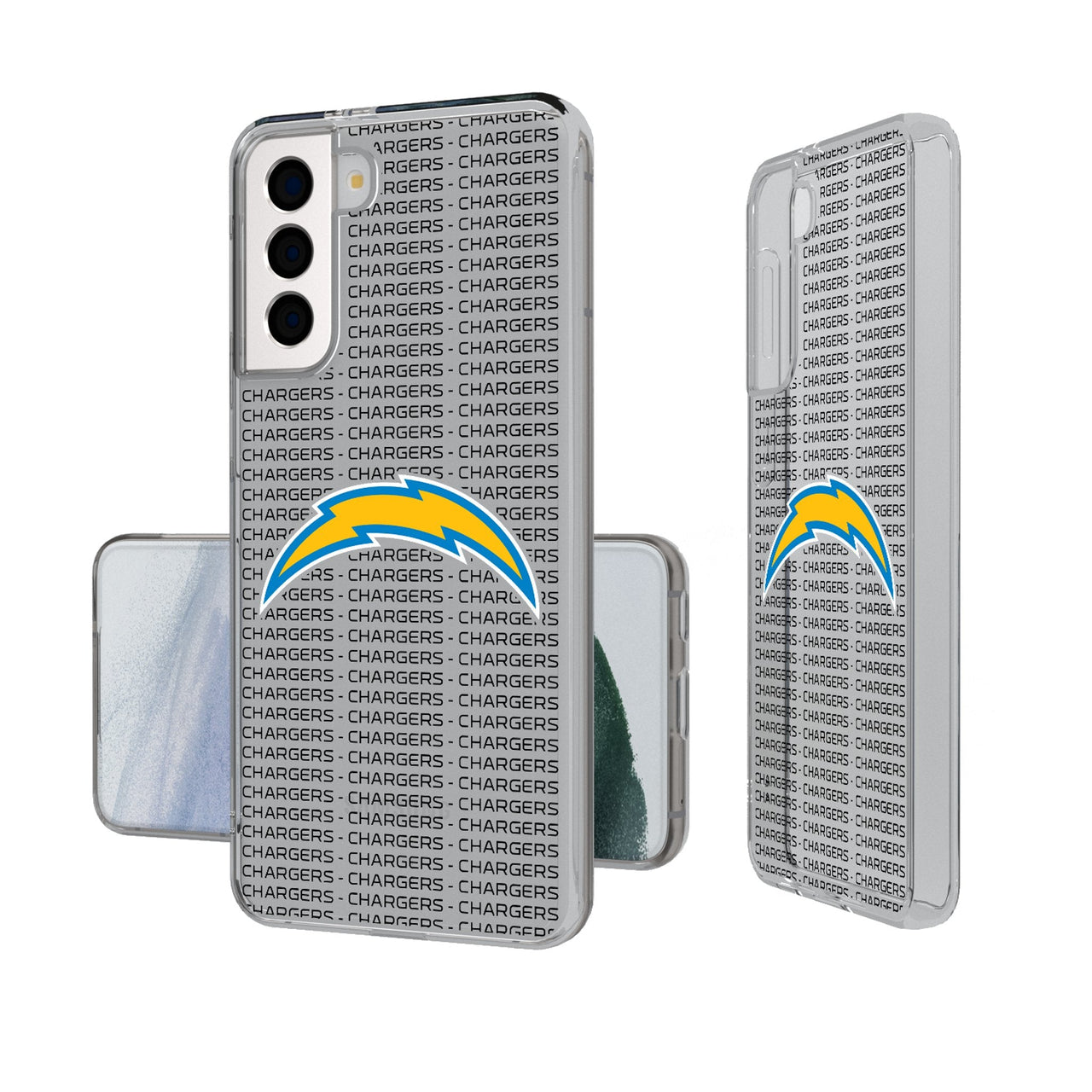 Los Angeles Chargers Text Backdrop Clear Phone Case-0