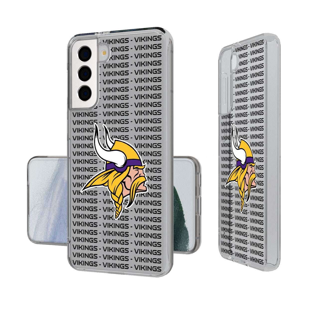 Minnesota Vikings Text Backdrop Clear Phone Case-0