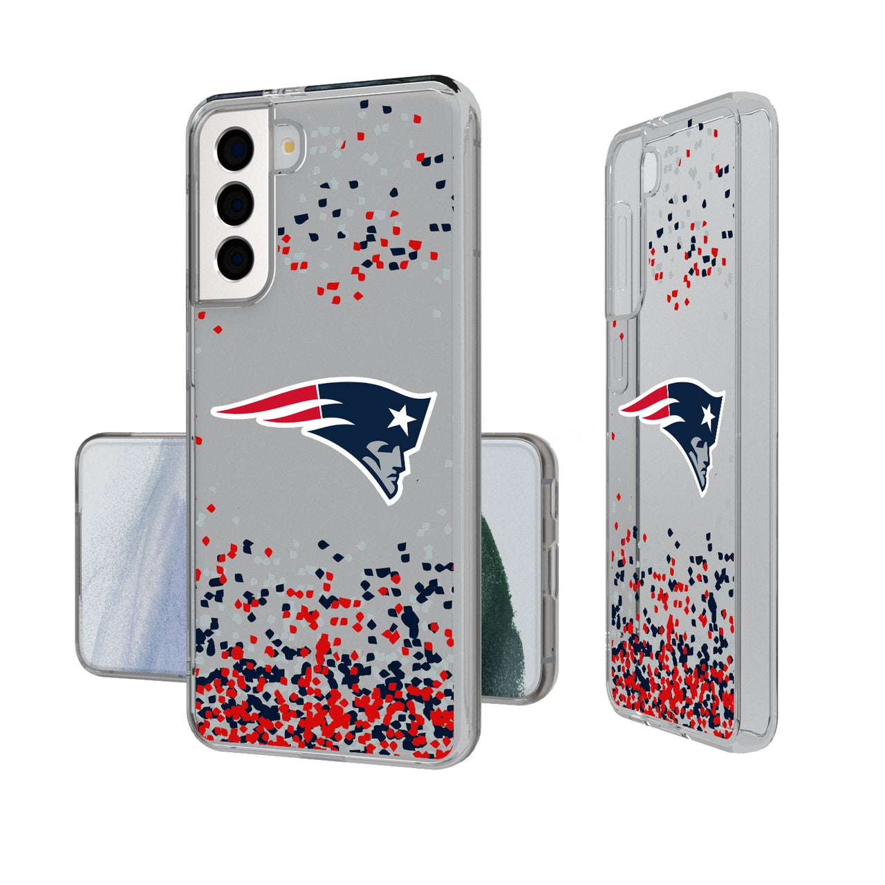 New England Patriots Confetti Clear Phone Case-0