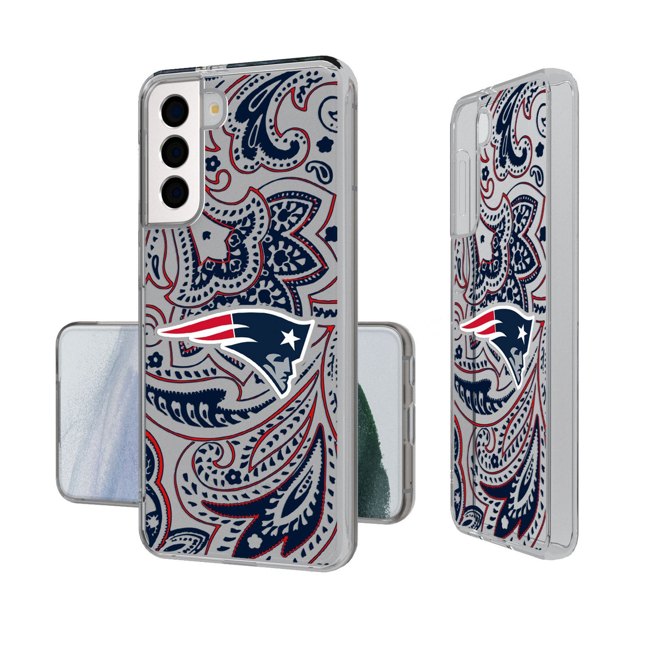 New England Patriots Paisley Clear Phone Case-0