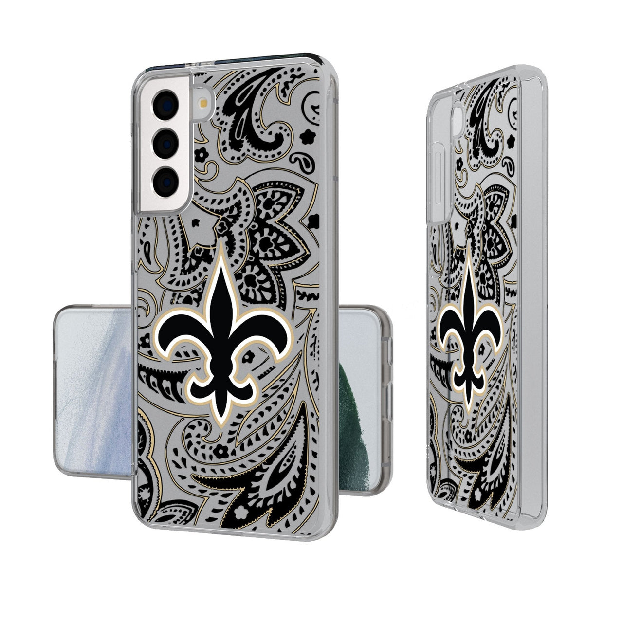 New Orleans Saints Paisley Clear Phone Case-0