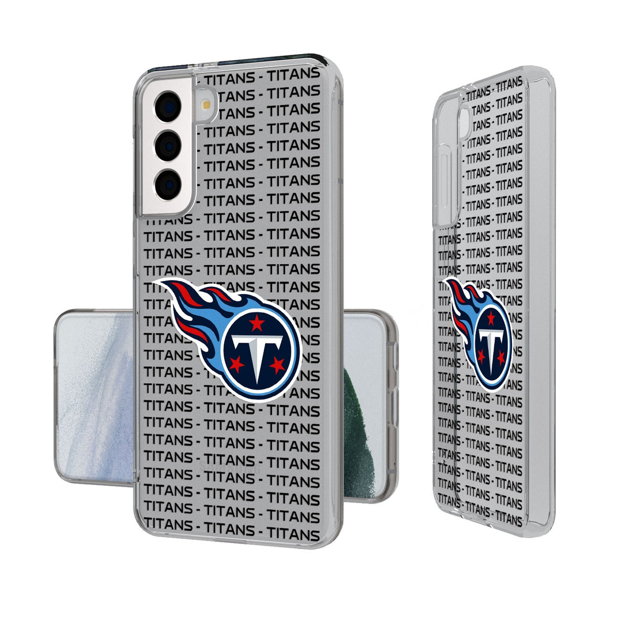 Tennessee Titans Text Backdrop Clear Phone Case-0