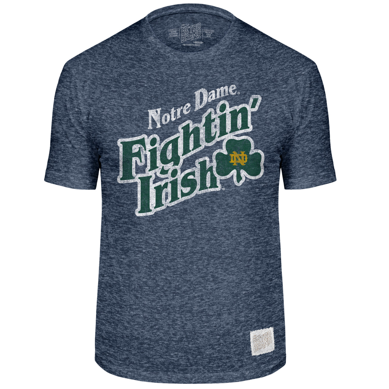 Notre Dame Fighting Irish Script over Logo Vintage Tshirt