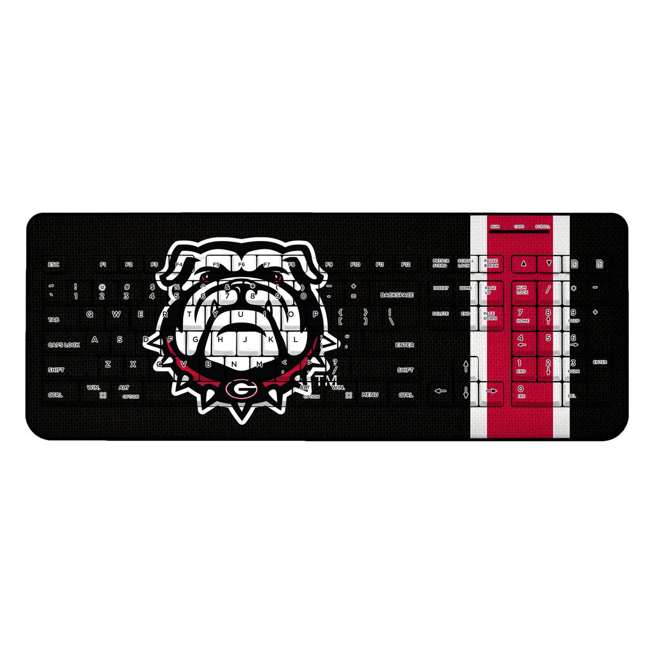 Georgia Bulldogs Stripe Wireless USB Keyboard-0