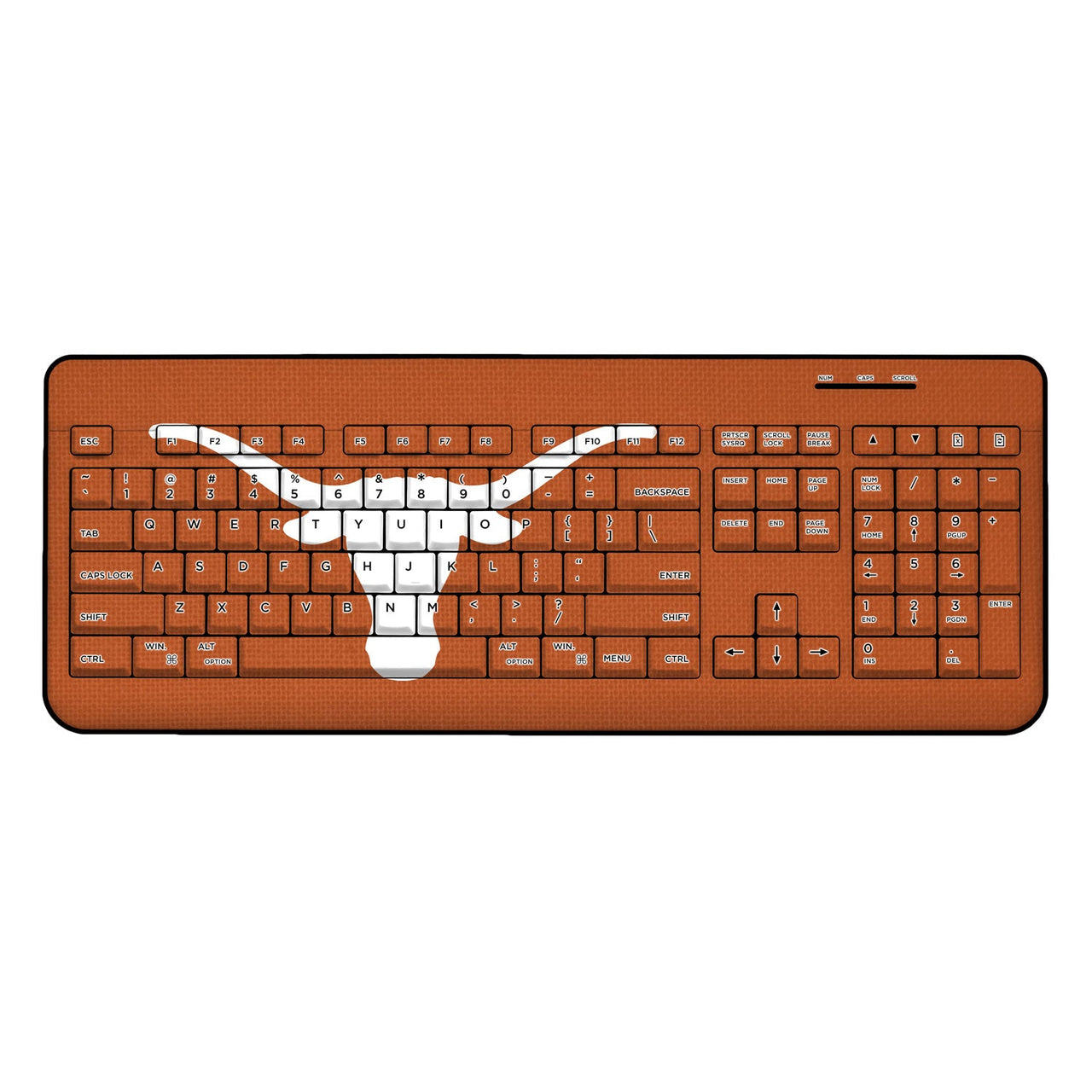 Texas Longhorns Solid Wireless USB Keyboard-0