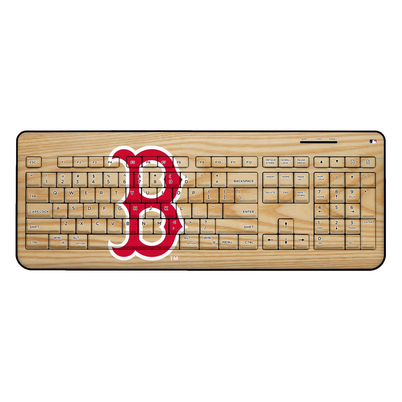 Boston Red Sox Red Sox Wood Bat Wireless USB Keyboard-0