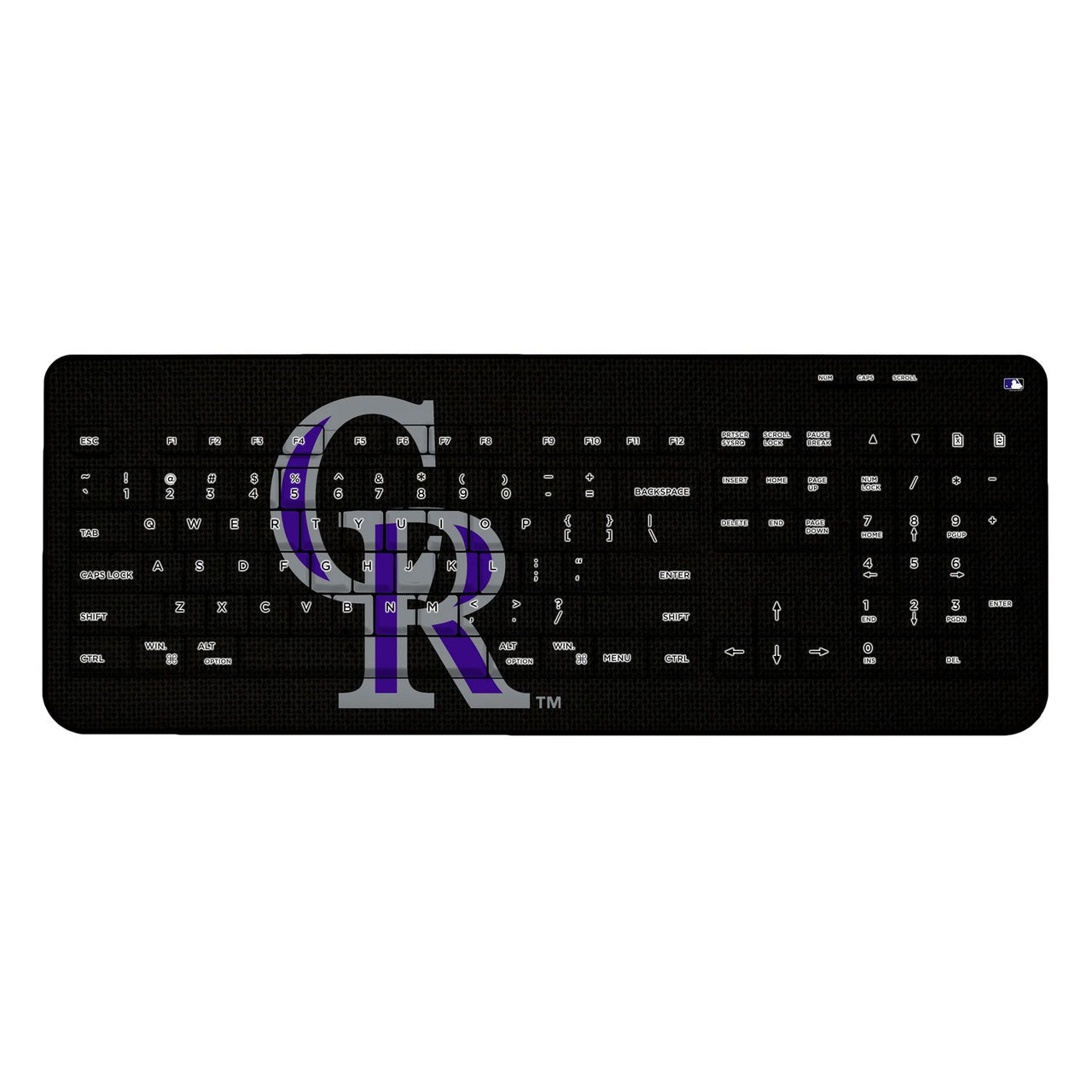 Colorado Rockies Rockies Solid Wireless USB Keyboard-0