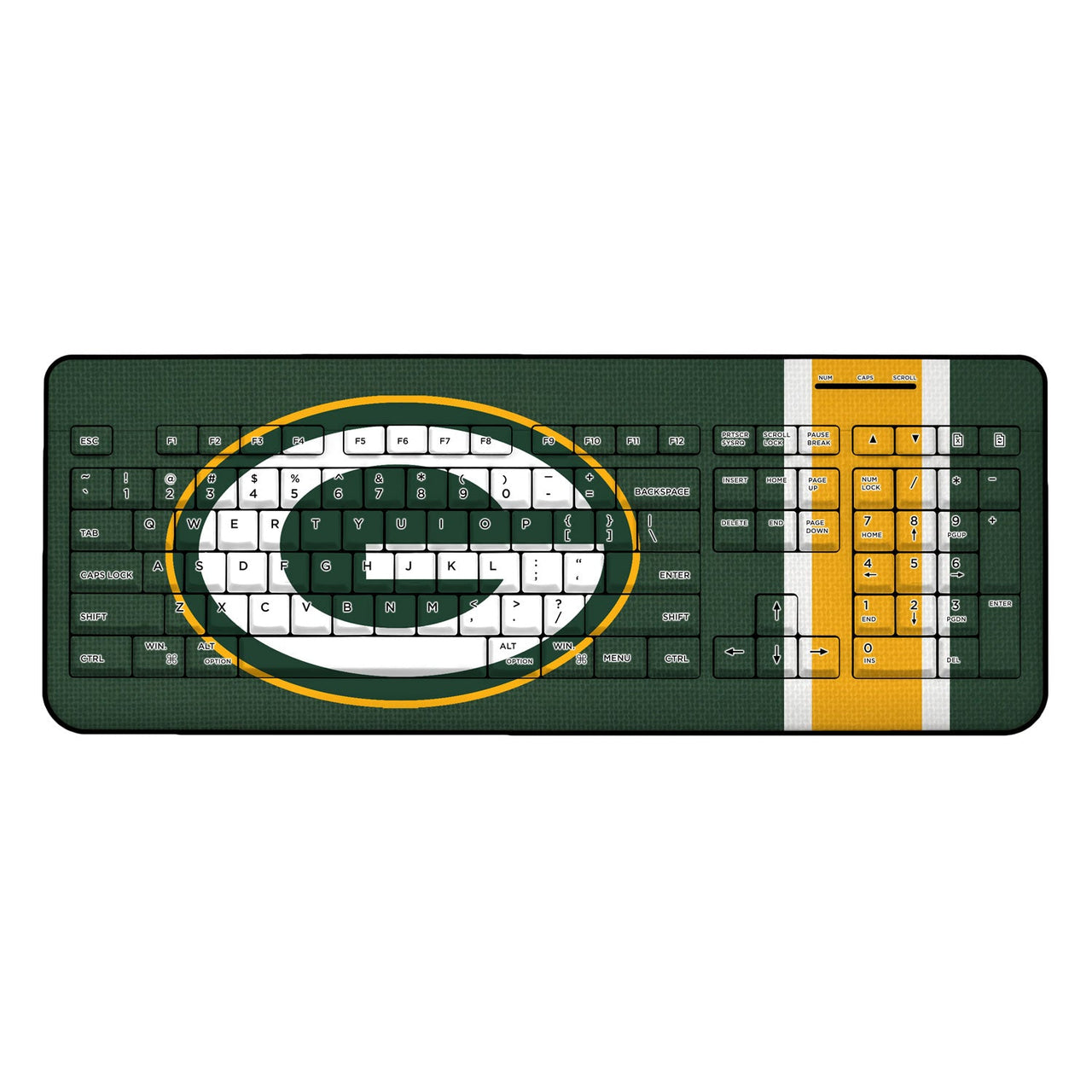 Green Bay Packers Stripe Wireless USB Keyboard-0