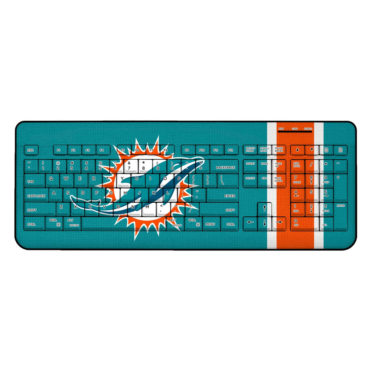 Miami Dolphins Stripe Wireless USB Keyboard-0