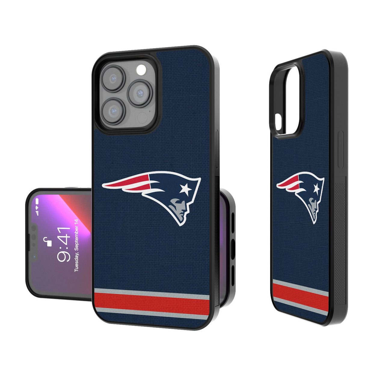 New England Patriots Stripe Bumper Case-0