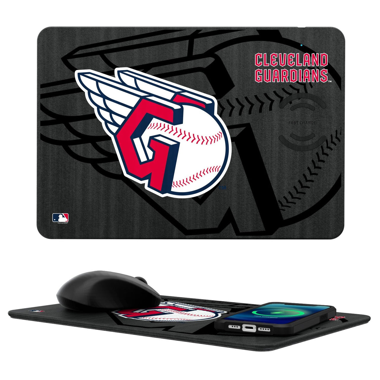 Cleveland Guardians Tilt 15-Watt Wireless Charger and Mouse Pad-0